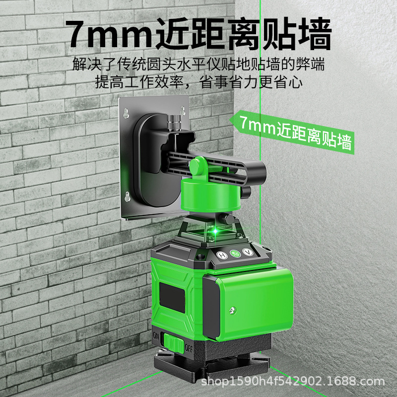 Level: 12-line green light, high-precision 16-line laser infrared, 8-line automatic leveling, floor and wall bonding instrument Item Picture