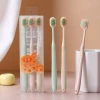 Mountain-shaped convex surface toothbrush, soft bristles, high-end tricolor toothbrush, gum protection, adult wide head, couple, household toothbrush manufacturer wholesale details Picture