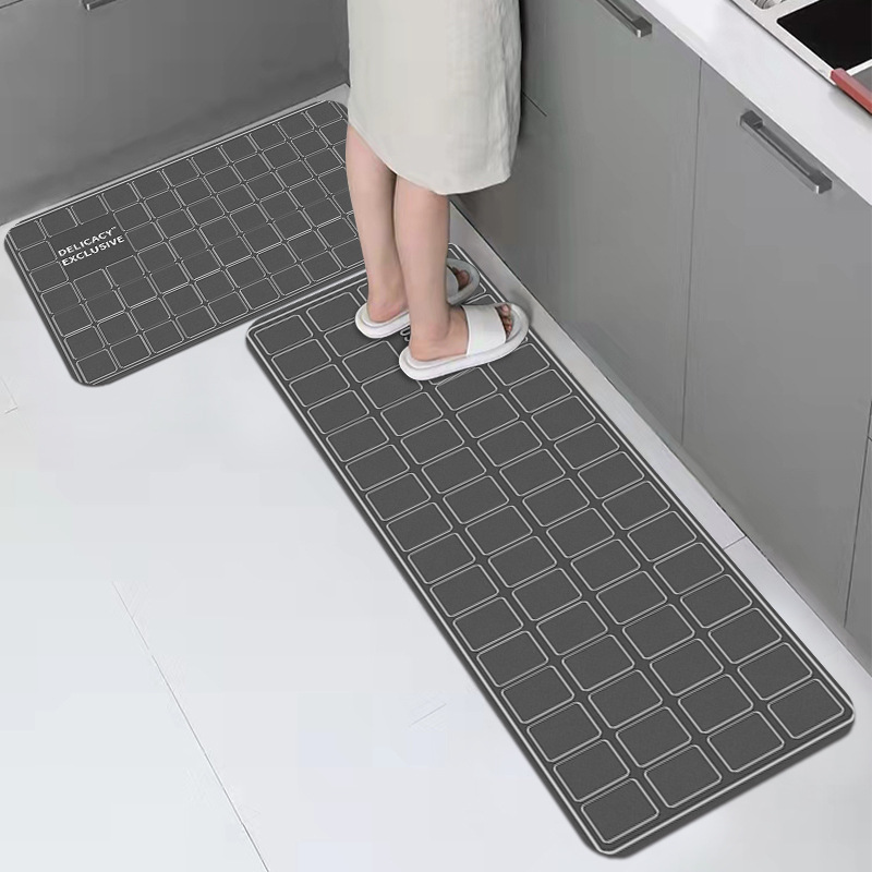 Morandi Kitchen Mat Rub Absorbent Oil Absorbent Diatom Mud Floor Mat Household Mat Non-Slip Diatom Mud Floor Mat Application Scenario