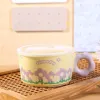 A high-quality, aesthetically pleasing, hand-painted flower-shaped ceramic instant noodle bowl from the pastoral series is a birthday gift for girls in student dormitories Application Scenario