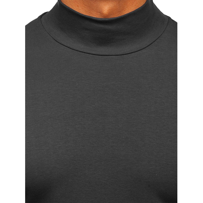 European and American men's autumn and winter thickened warm high-neck long-sleeved T-shirt, foreign trade men's base layer, German velvet semi-high-neck men's style Application Scenario