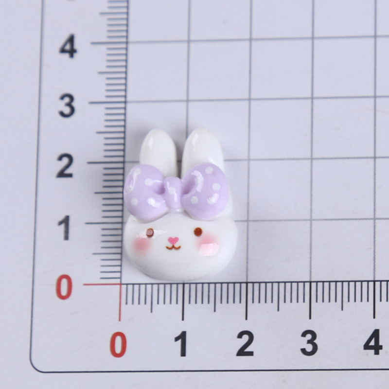 Cute cartoon bow tie, rabbit, five-petal flower, resin accessories, diy phone case, crocs, hair fasteners, decorative materials details Picture