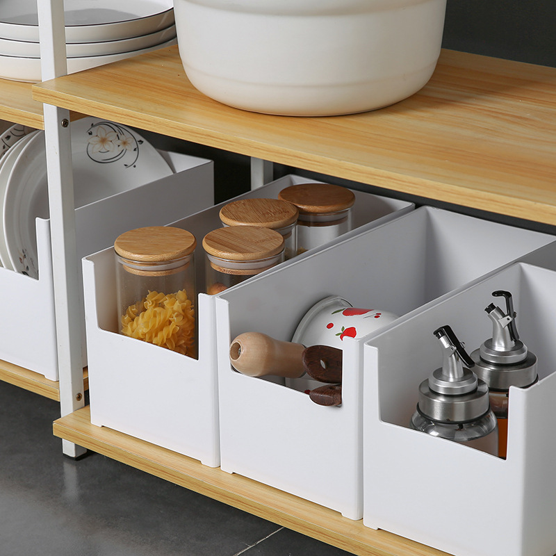 Japanese Right Angle Drawer Storage Box Kitchen Cabinet Mask Cosmetics Storage Box Thick Desktop Clutter Storage Box Application Scenario