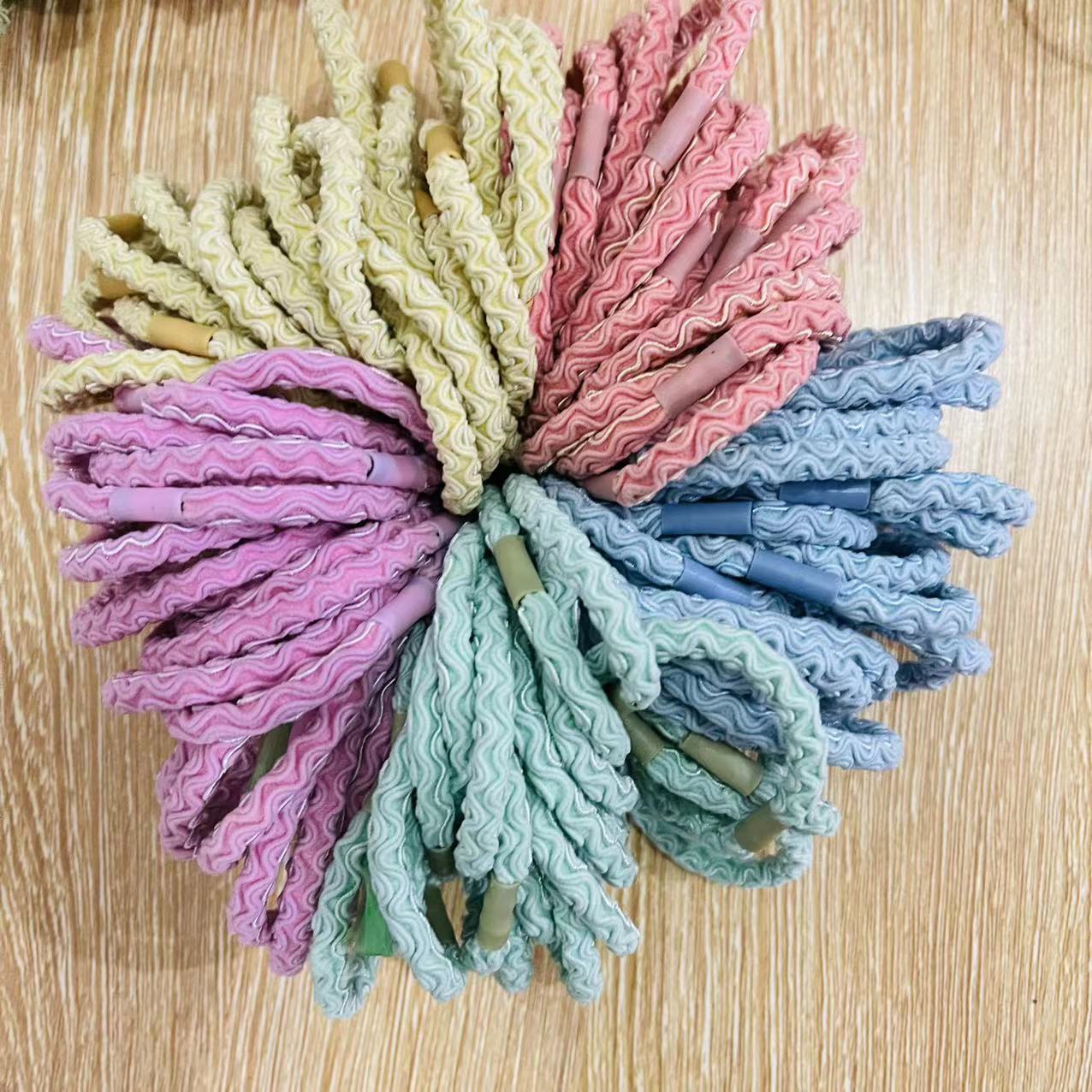 No. 187 Bubble print hair tie 100 per bundle. Bubble print children's leather band hair tie Headwear, girls' hair tie, little girls, big kids, ponytail hair band, princess in color