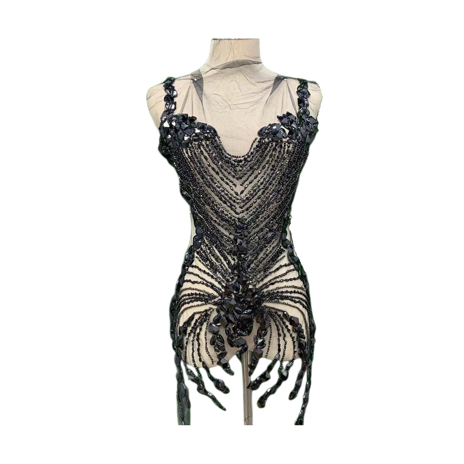 Pure handcrafted oversized luxurious sequined rhinestone heavy-duty floral pattern clothing decoration accessories Item Picture