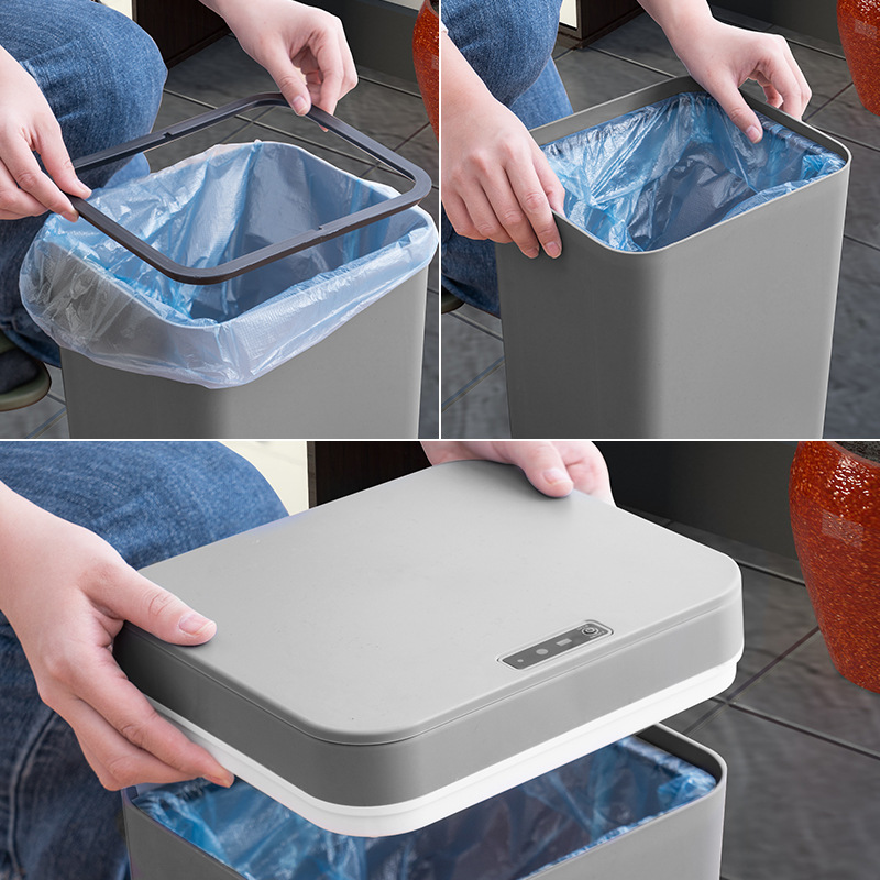 智能垃圾桶家用全自动感应电动带盖防水客厅厨房厕所卫生间垃圾桶详情图3