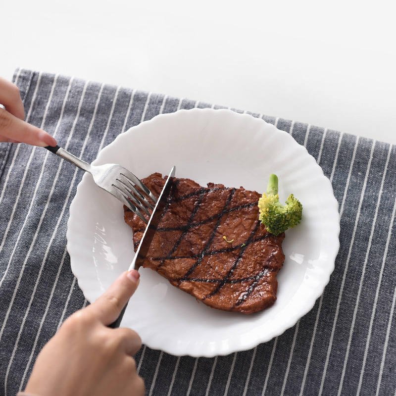 White jade glass porcelain meal box chinbull white centrifugal lace bowl Tempered glass bowl Jade crystal glass soup bowl Application Scenario