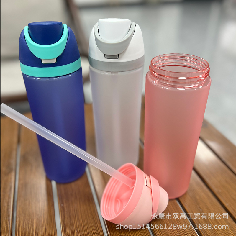 New sports insulated cup, stainless steel men's and women's car outdoor straw cup, fashionable double-lid large-capacity direct drinking cup Specification image