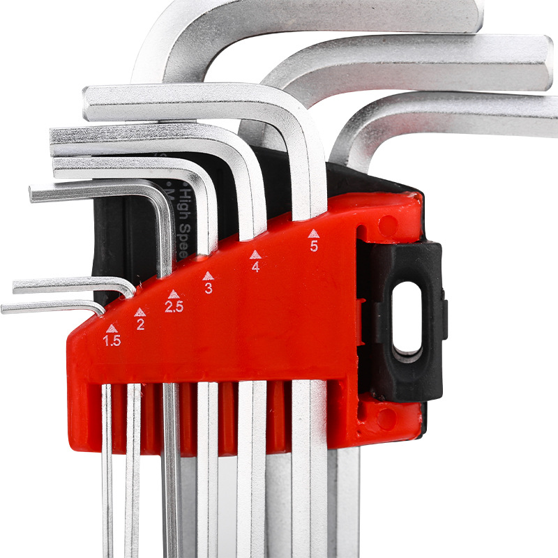 Standard flat-head L-shaped Allen wrench 9-piece set, Allen wrench 9pc set, hardware tools in stock Application Scenario