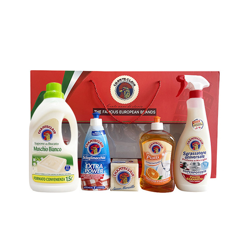 Italian Rooster Head Gift Box Set Daily Five-Piece 1.5L Big Rooster Laundry Detergent details Picture