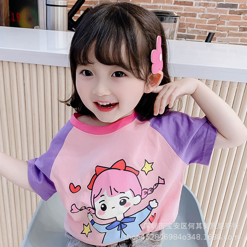 工厂纯棉童装t恤1-5元儿童服装尾货2022夏季韩版卡通短袖T恤上衣