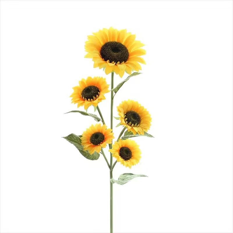 Simulation Flower Sunflower Fake Flower Single Branch Floor Living Room Shopping Mall Home Decoration Simulation Flower Large Sunflower Wholesale Item Picture