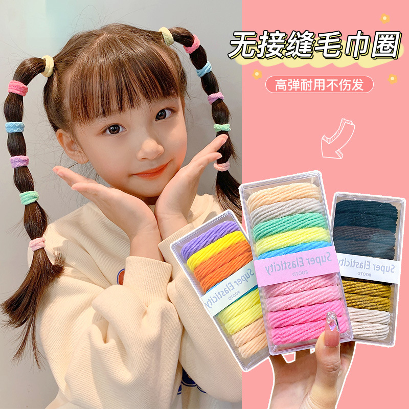 Spring Color High Stretch Hair Cord Children's Headwear For Girls Simple And Not Hurt Hair Thick Hair Cord For Girls Hair Adornment Leather Band For Girls details Picture