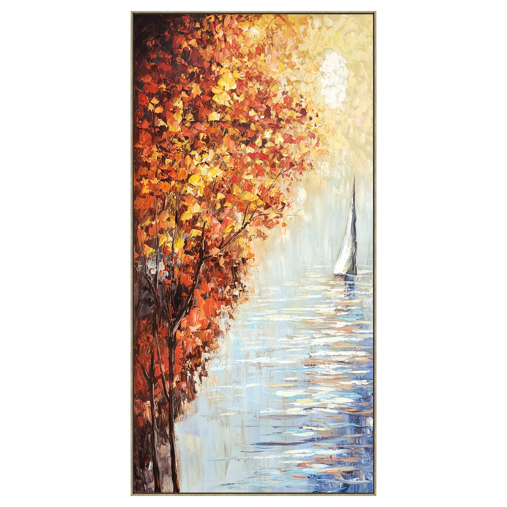 Pure hand-painted light luxury Nordic landscape oil paintings from the source, floor-standing paintings, wall paintings, living room decorative paintings, entrance paintings, murals Item Picture