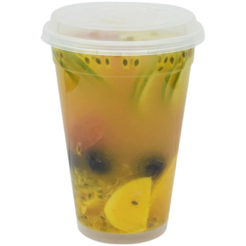 The popular "King Bucket" 1000/ml fruit milk tea frosted cup with logo is available. It is a transparent thickened disposable injection-molded cup Item Picture