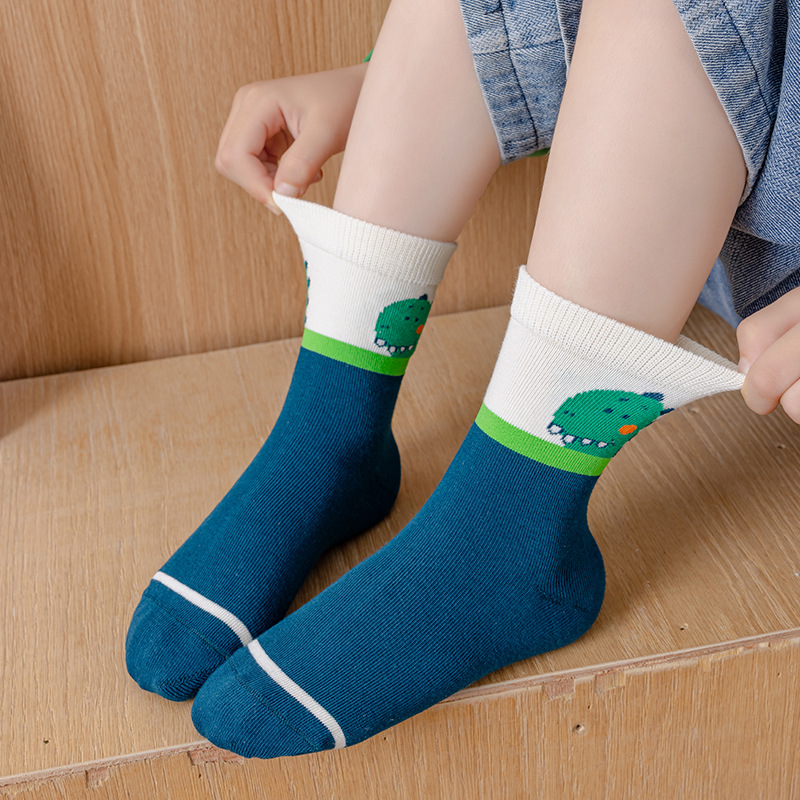 Sock street stall offers one-piece delivery service for boys' socks, autumn and winter children's socks, cotton socks for big and small children, boys' spring and autumn anti-odor dinosaur children's socks, boys' trendy socks, and mid-calf socks Specification image