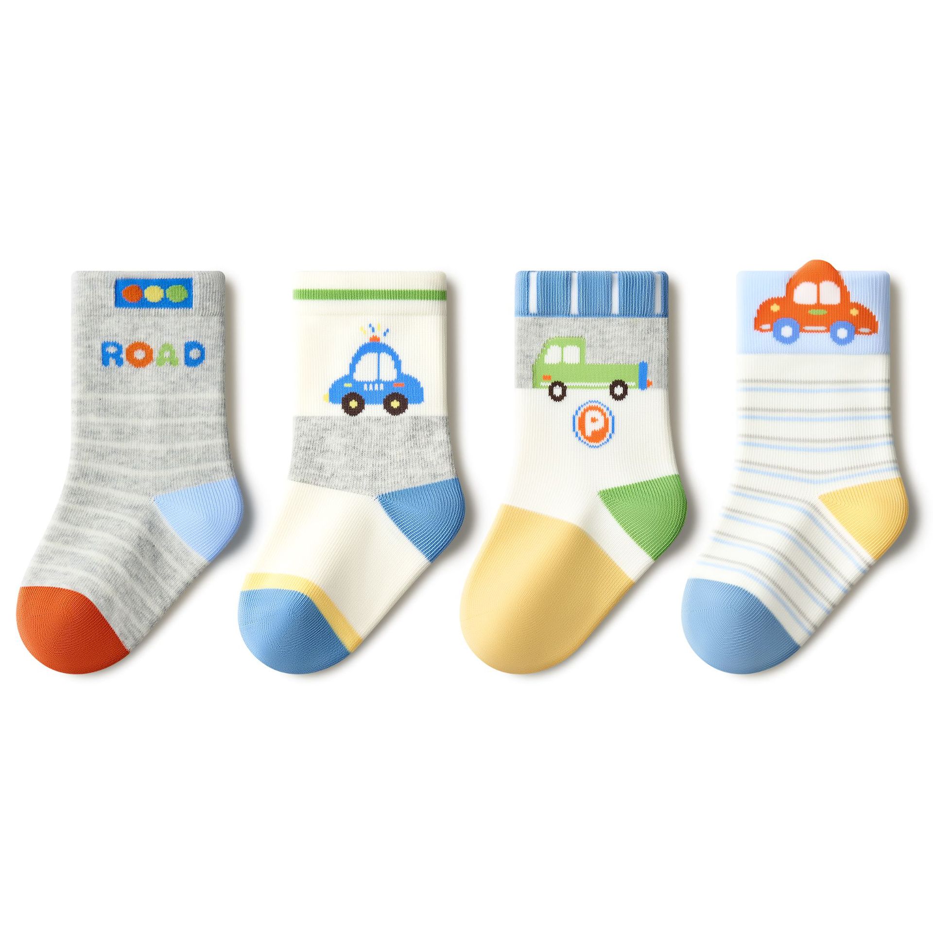 Beibi Children's Socks - Long Cotton Socks for Boys in spring and Autumn, pure cotton mid-calf socks for boys and babies in autumn, boneless mid-calf socks Item Picture