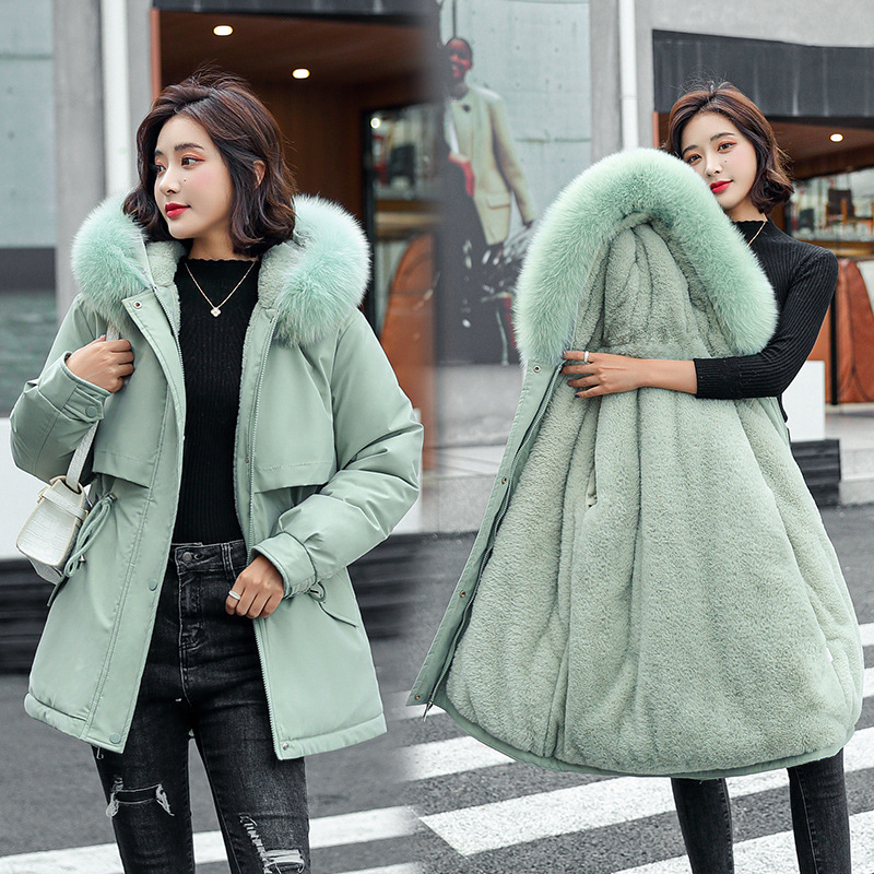 Mid-Length Pie To Overcome Women 2023 Winter New Korean Version Of Thick Loose Warm Cotton-Padded Jacket Large Size Women's Cotton-Padded Jacket Item Picture