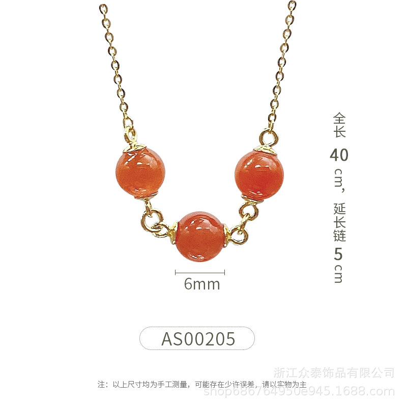 South red series Sichuan Daliangshan south red collarbone chain female simple fashion necklace women give mother gifts Item Picture