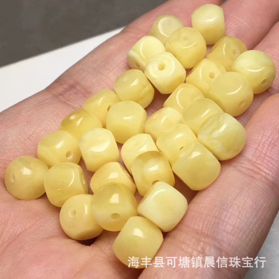 Natural Russian Beeswax Porcelain White Flower Beeswax Six Square Dice Accessories Fine Repair Hole Lines Clear Manufacturers Wholesale Specification drawing