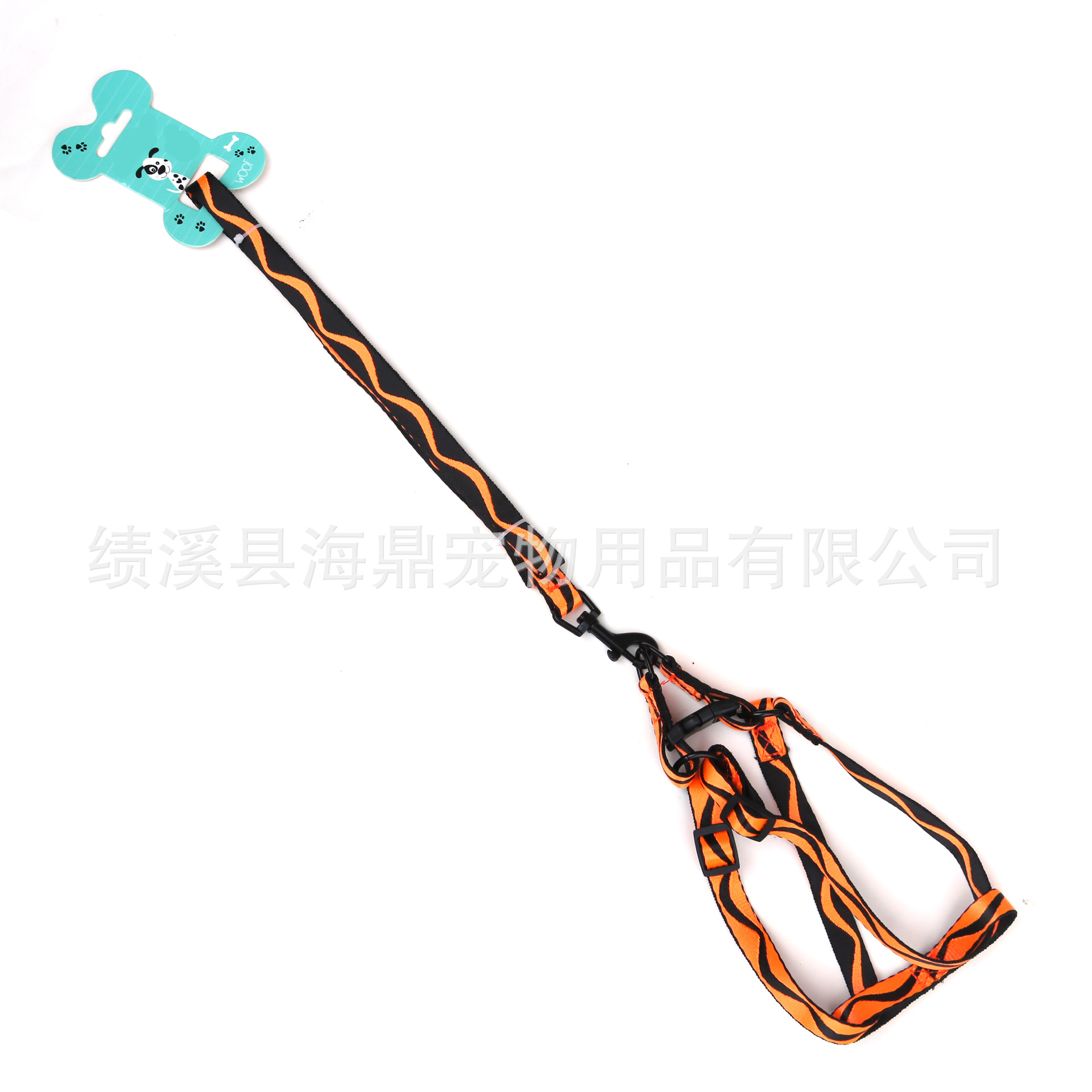 Wholesale dog leashes, single-line wavy nylon leash, chest and back straps, small and medium-sized pet leashes, dog chains Specification image