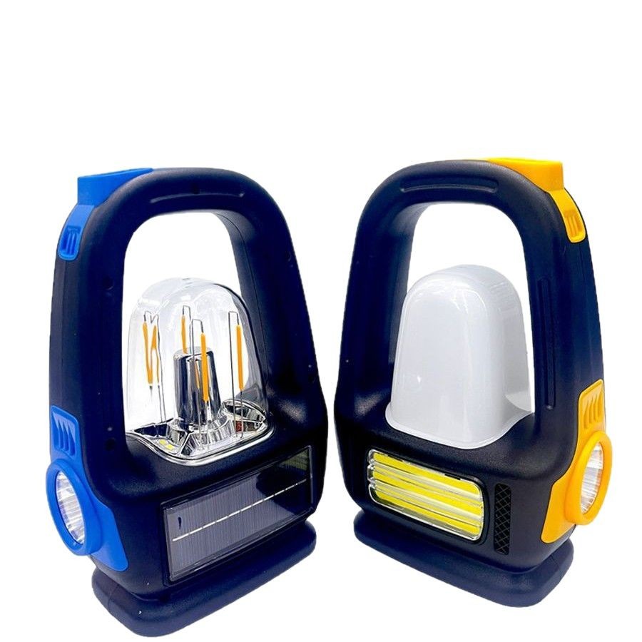 New cross-border outdoor emergency tungsten filament camping lamp, solar portable lamp, multi-functional portable flashlight Item Picture
