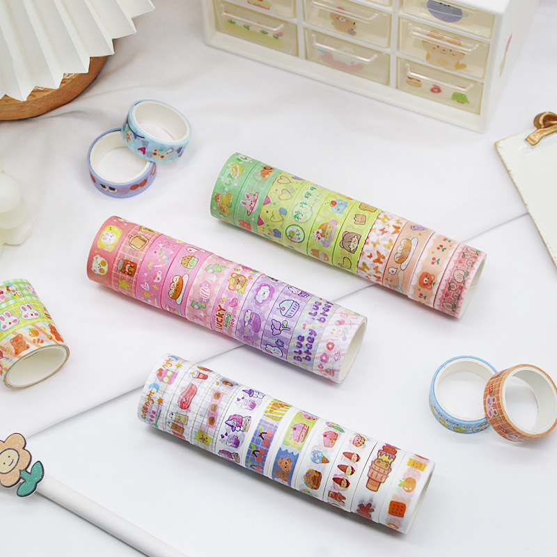 Cartoon and washi tape set of 60 rolls, Japanese InS-style sticker tape planner gift box, diy decorative material drawing details Picture