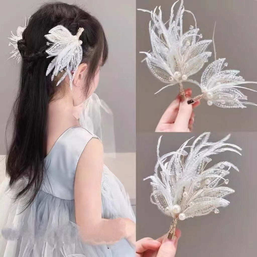 Children's Headwear Feather Fringe Hairpin Catwalk Hairpin Catwalk Hairpin For Girls