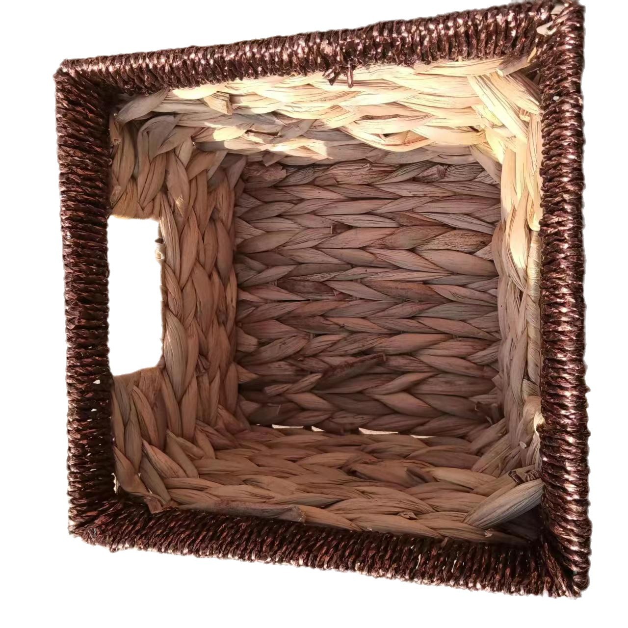 Cross-Border New Woven Storage Basket Office Desk Stationery Magazine Book Storage Basket Can Be Portable Straw Storage Basket Item Picture