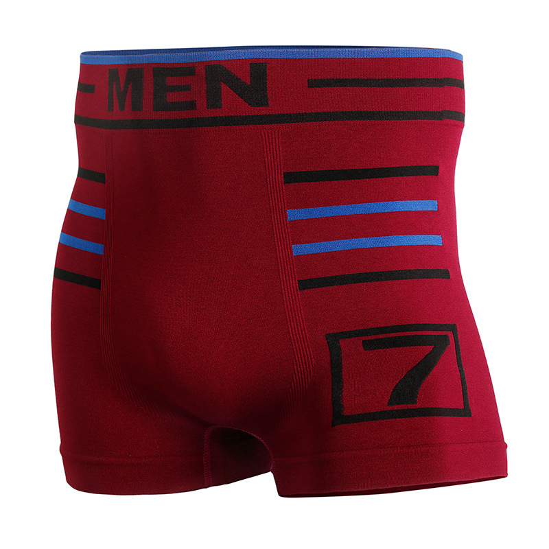 Factory Spot Wholesale Men's Boxer Briefs Seamless High Elastic Foreign Trade Men's Striped Underwear Moisture Absorption Deodorization Specification drawing