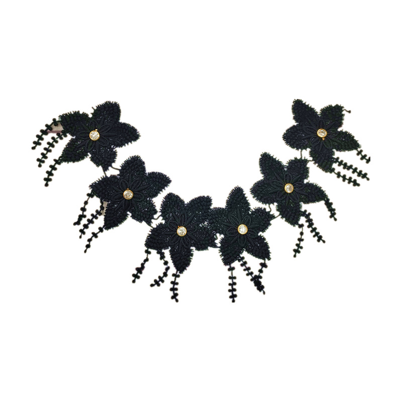 Manufacturers Direct Lace Lace Milk Silk Black Star Pendant Plus Drill Hand Water-Soluble Barcode Clothing Accessories Item Picture