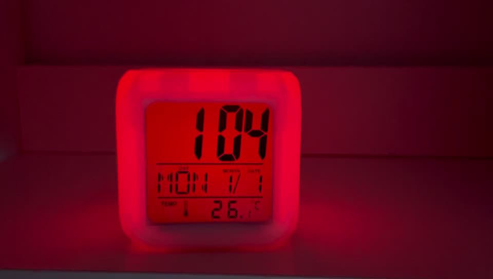 Silent luminous LED seven-color color-changing electronic alarm clock Specification image