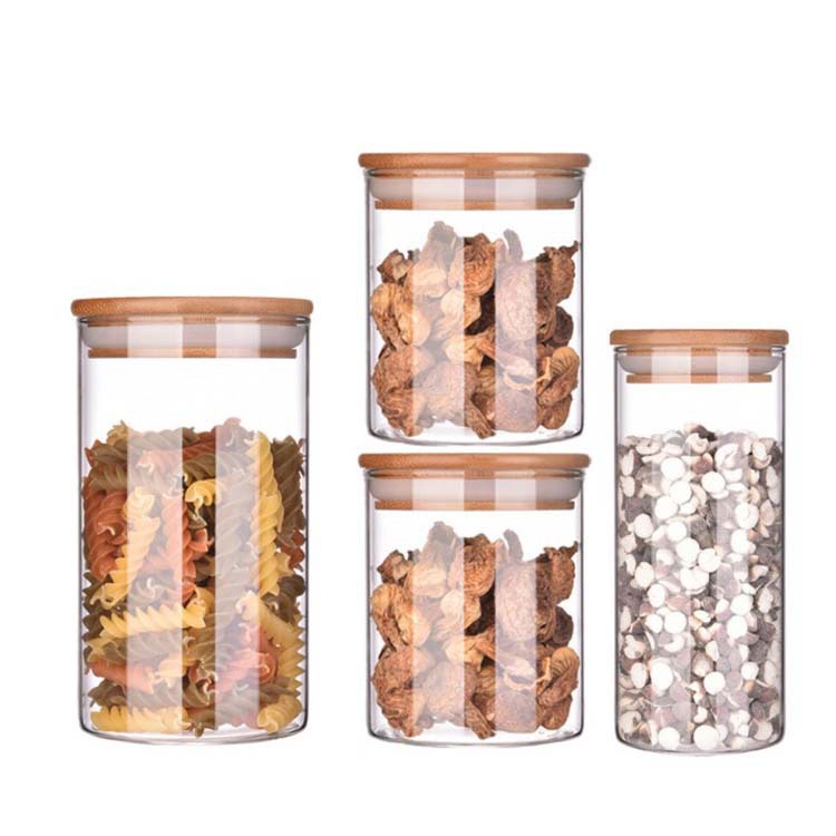 Manufacturers Supply Tea Jar Glass Sealed Jar Straight Kitchen Storage Jar Dry Fruit Snacks Candy Storage Bottle Application Scenario