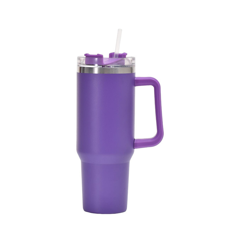 Cross-Border 40Oz Car Cup Car Thermos Cup 304 Stainless Steel Straw Large Capacity Ice Bullion Cup Cold Handle Cup details Picture