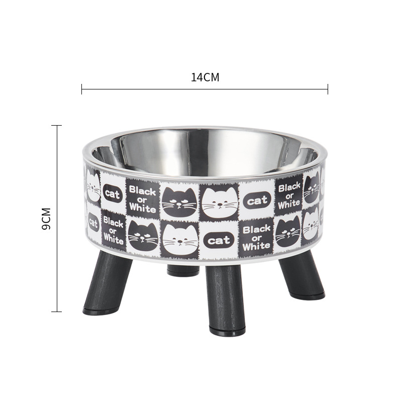 Pet Tall Bowl Dog Stainless Steel Bowl Cat Drinking Bowl Non-Slip Anti-Upset Pet Bowl Neck Guard Cat Bowl Wholesale Item Picture