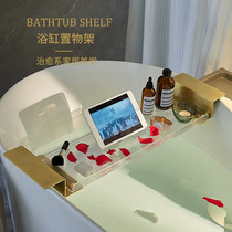 Acrylic bathtub rack Bathroom bath room acrylic storage rack Transparent retractable shelf