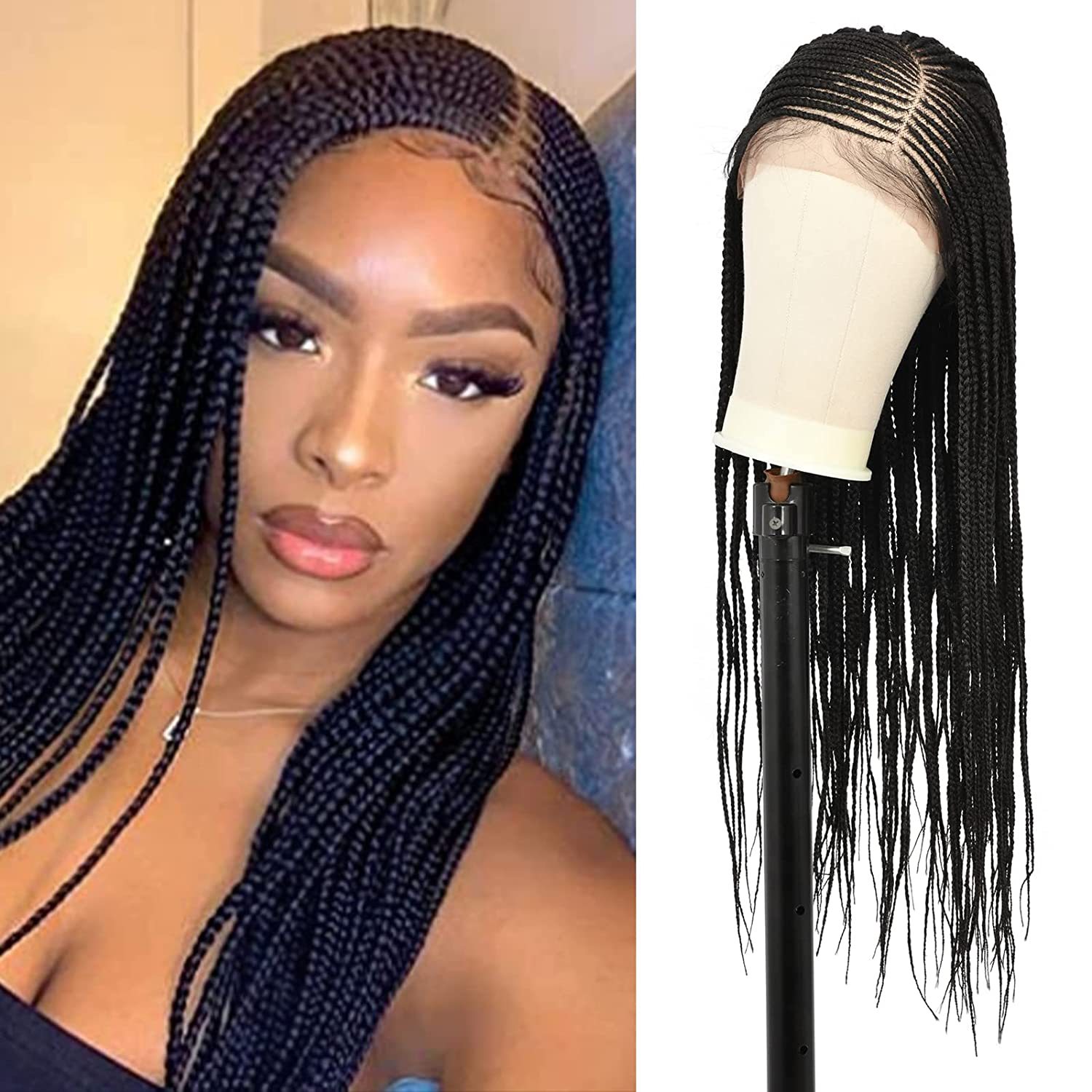 شعر مستعار شعشعر مستعار Lace Front Box Braded Wigen Women 36inch