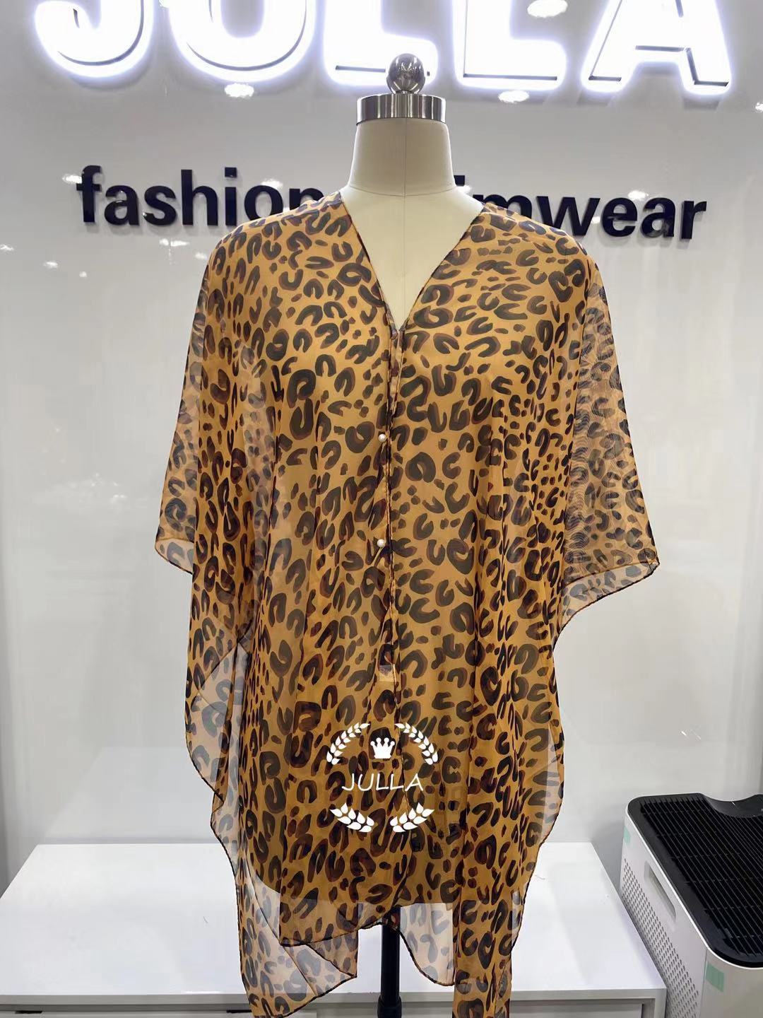 Leopard Print Beach Clothes Foreign Trade Vintage Printed Cashew Nut Flower Chiffon Beach Towel Cross-Border Express Amazon