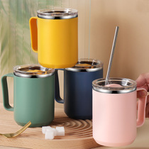 Nordic 304 stainless steel mug with cover double insulated handle outdoor portable water cup