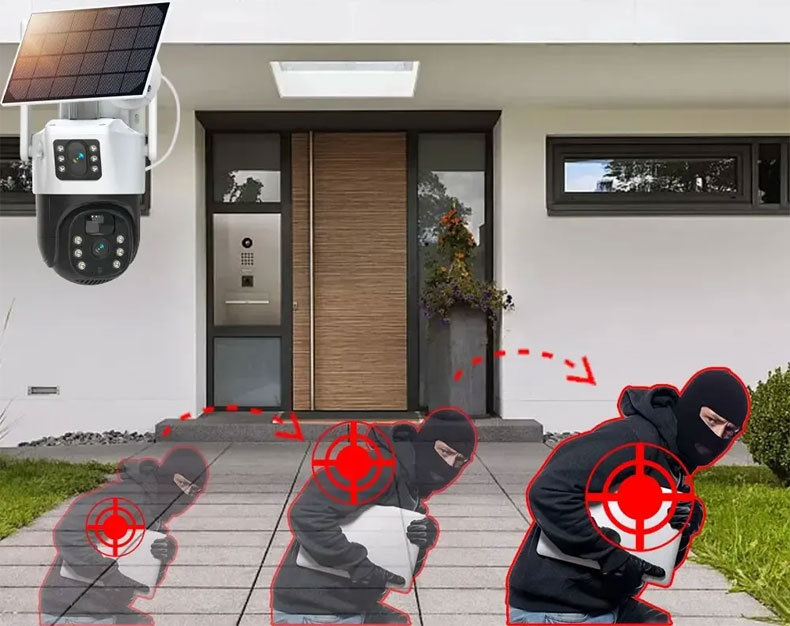 v380 outdoor 360-degree mobile phone remote panoramic home 4G gun ball high-definition solar monitor pic 12