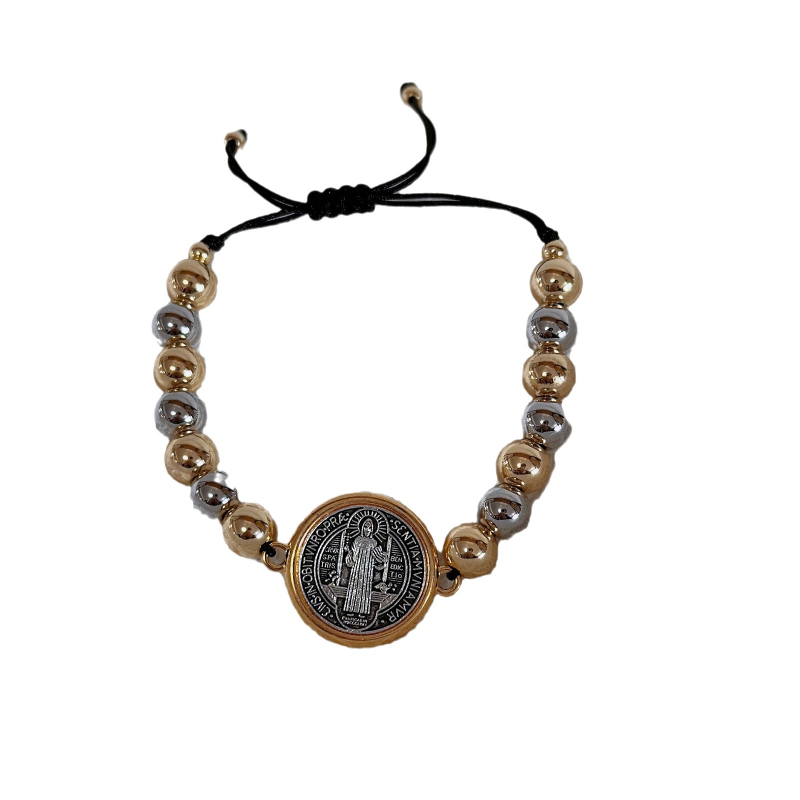 Europe And The United States Foreign Trade Cross-Border Hot Sales Of New Saint Benedict Bracelet Couple String Beaded Woven Bracelet Manufacturers Wholesale Item Picture