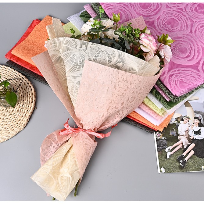 Estampado no tejido floral bouquet de flores paquete de papel papel floral día de san valentín diy material de florista arte floral embalaje de flores details Picture
