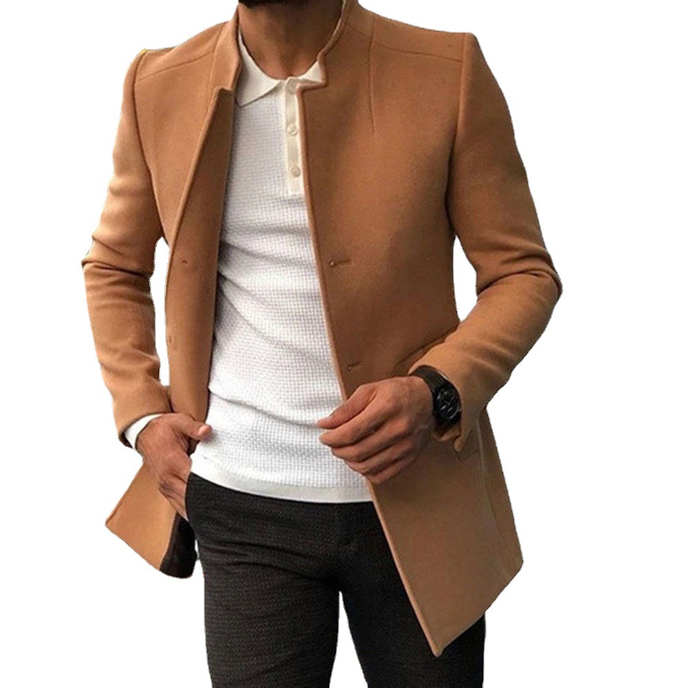Direct sales from the manufacturer of new autumn trendy men's casual men's suits in solid colors and slimming woolen fabric Item Picture