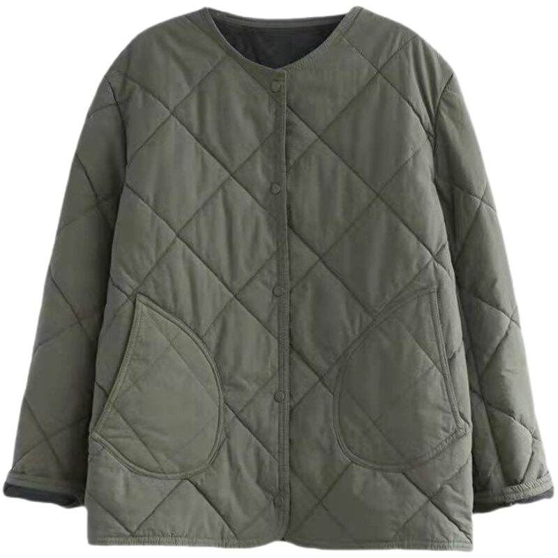 Korean Version Thin Small Cotton-Padded Woman Small Man With Literary Large Size Cotton-Padded Coat Loose Round Collar Clip Cotton Lady Short Coat Application Scenario