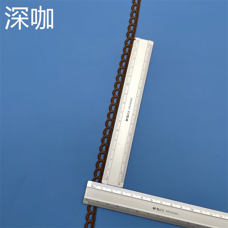 DIY lace clothing accessories in stock: Colorful milk thread water-soluble embroidery lace, wavy puppy teeth, single-sided barcode Application Scenario