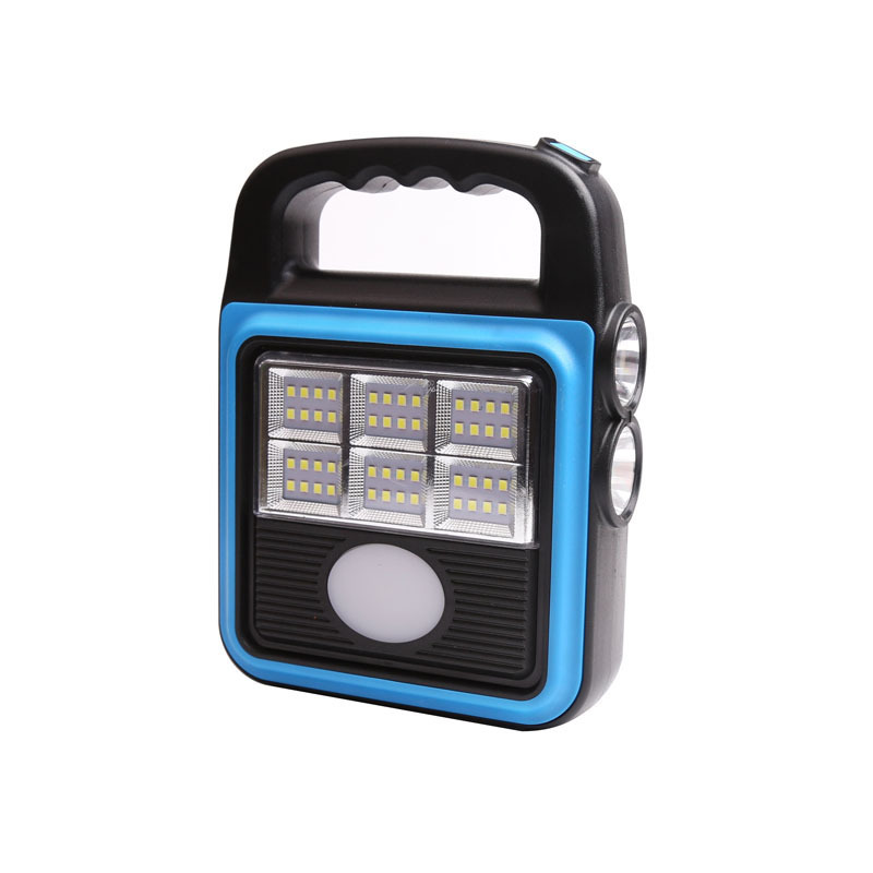 Outdoor multi-functional solar floodlight, yellow and white light color temperature charging portable lamp, LED portable camping work light Item Picture