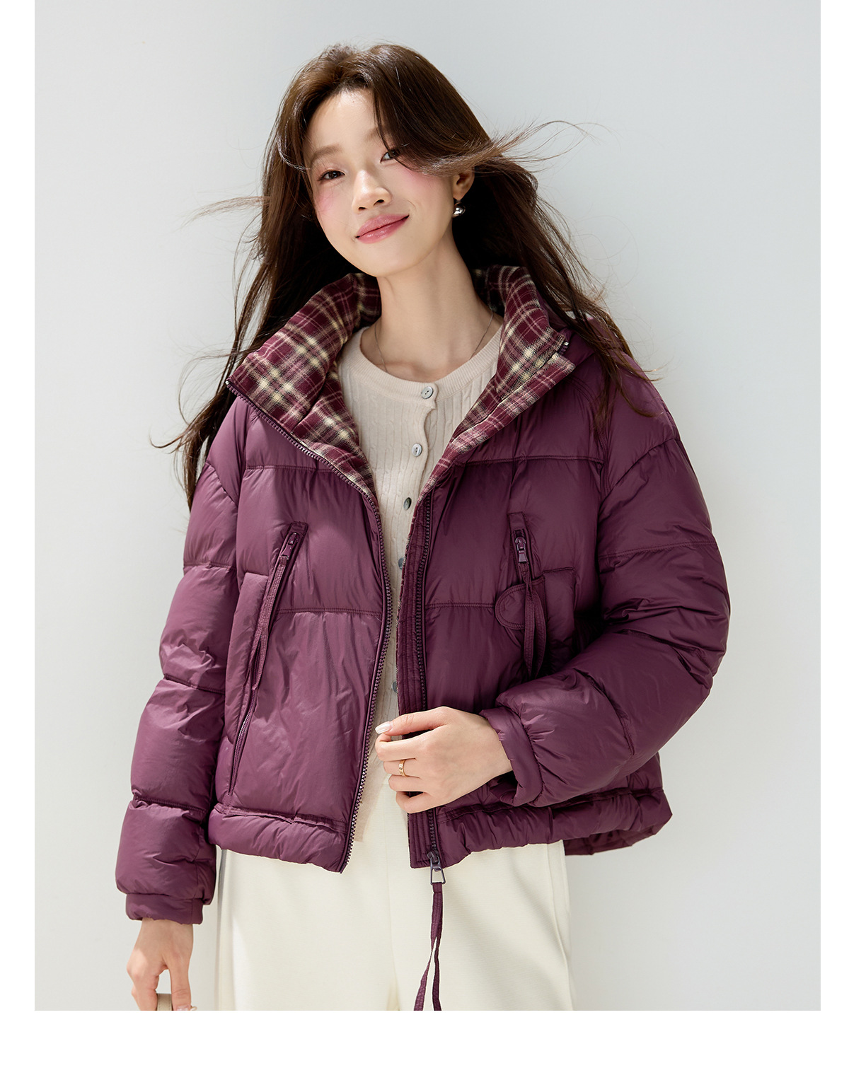 Casual hooded short 90mm white duck down jacket for women, thick, warm, loose, versatile, fashionable and stylish coat for winter pic 19