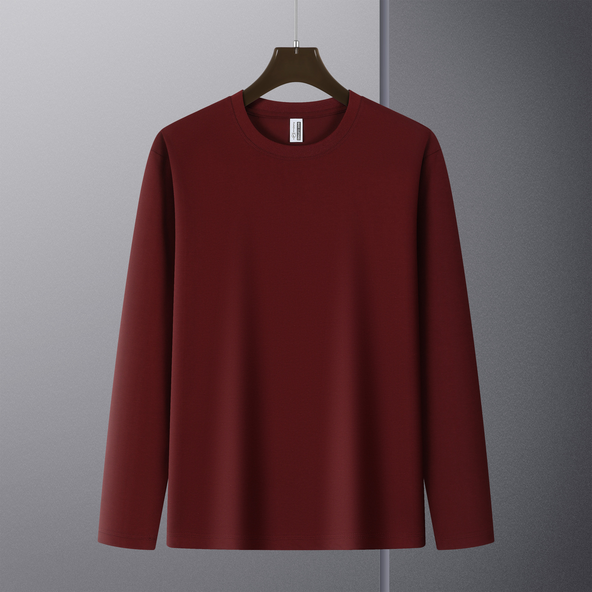 32-piece Xinjiang cotton 240g heavyweight T-shirt for men's autumn and winter collection, solid color round-neck long-sleeved sweatshirt wholesale, two-piece T-shirt Application Scenario