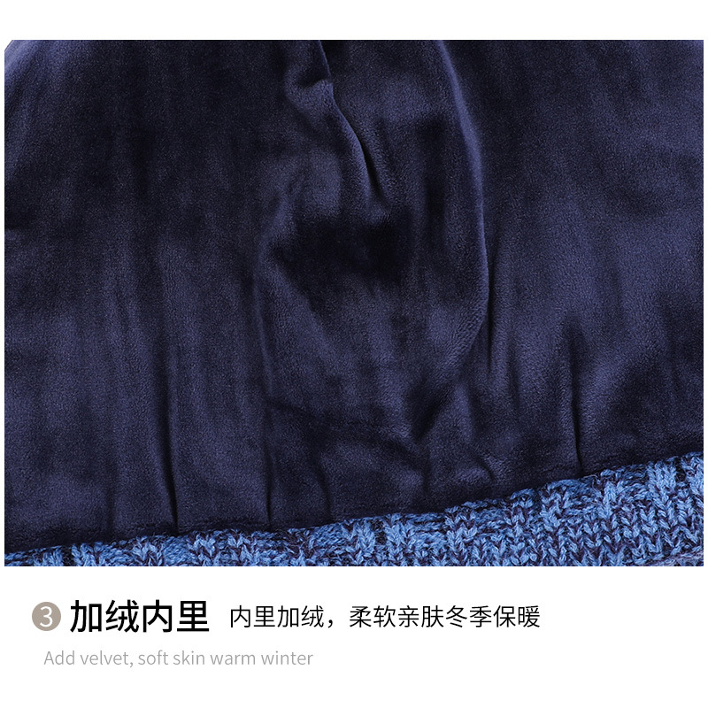 Winter Outdoor Warm Knit Hat Scarf Gloves Three-Piece Gradual Color Matching Alpaca Wool Suit Cross-Border Specification drawing