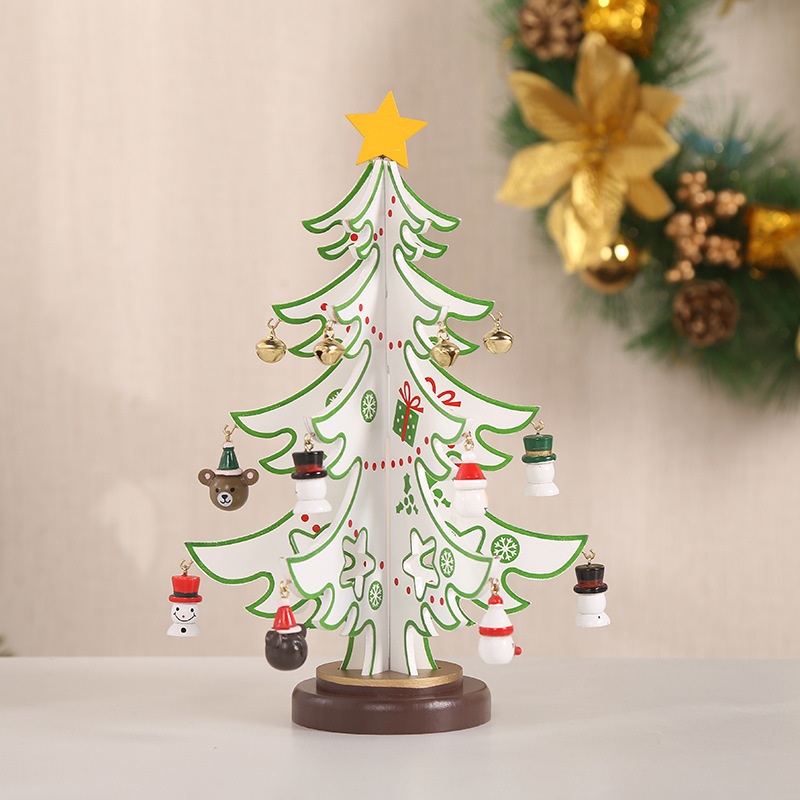Only Supreme Christmas Decorations Desktop Christmas Tree Display Mini Christmas Tree Wooden Display Window Display items Application Scenario